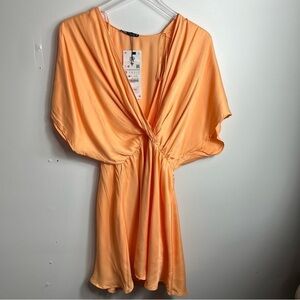 NWT Zara orange empire waist dress size small 1480